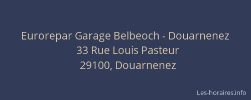 Eurorepar Garage Belbeoch - Douarnenez