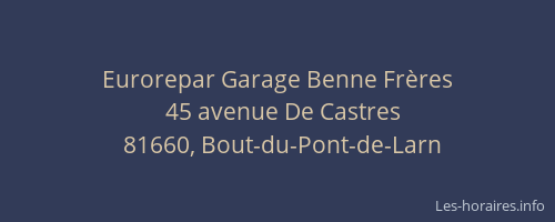 Eurorepar Garage Benne Fr&egrave;res