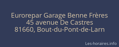 Eurorepar Garage Benne Frères