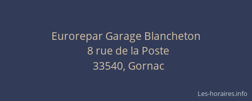 Eurorepar Garage Blancheton