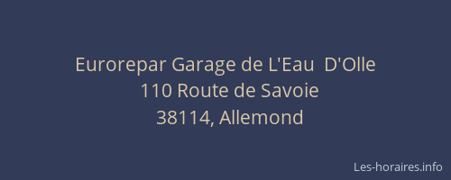 Eurorepar Garage de L'Eau  D'Olle