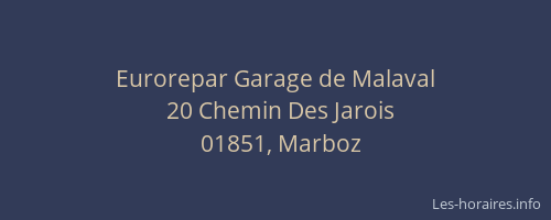 Eurorepar Garage de Malaval