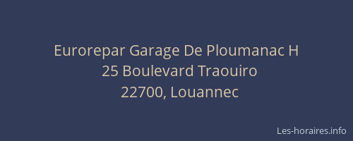 Eurorepar Garage De Ploumanac H
