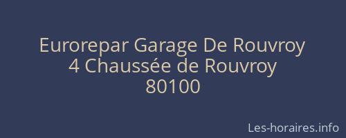 Eurorepar Garage De Rouvroy