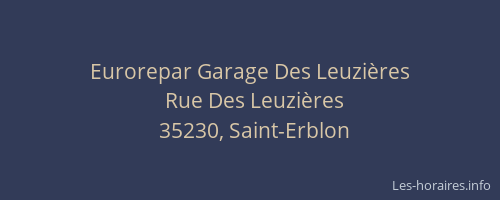 Eurorepar Garage Des Leuzières