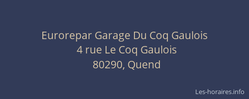 Eurorepar Garage Du Coq Gaulois