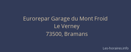 Eurorepar Garage du Mont Froid