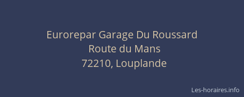 Eurorepar Garage Du Roussard