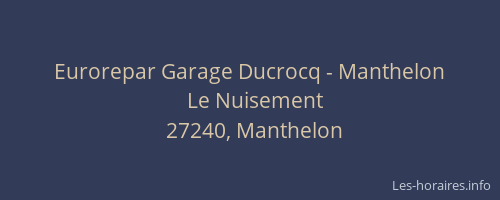 Eurorepar Garage Ducrocq - Manthelon
