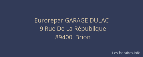 Eurorepar GARAGE DULAC