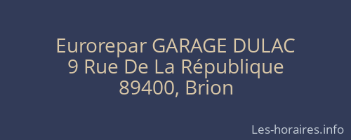 Eurorepar GARAGE DULAC