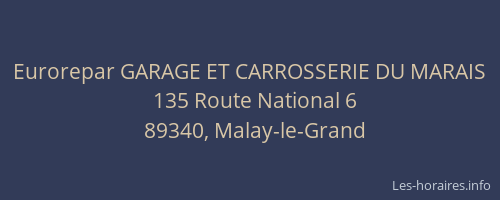 Eurorepar GARAGE ET CARROSSERIE DU MARAIS