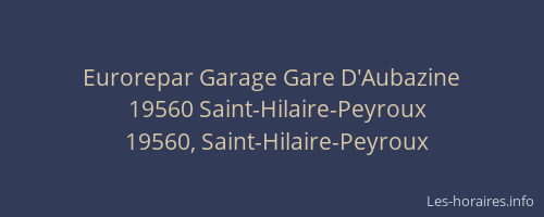 Eurorepar Garage Gare D'Aubazine