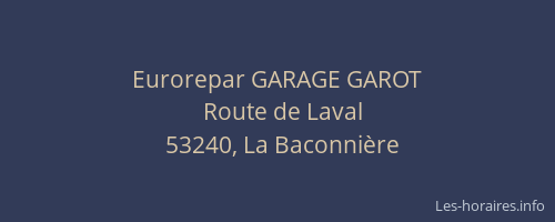 Eurorepar GARAGE GAROT