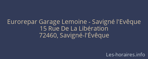 Eurorepar Garage Lemoine - Savigné l'Evêque