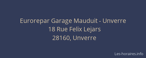 Eurorepar Garage Mauduit - Unverre