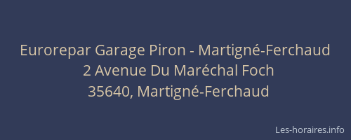 Eurorepar Garage Piron - Martigné-Ferchaud