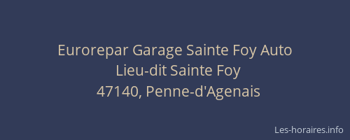 Eurorepar Garage Sainte Foy Auto