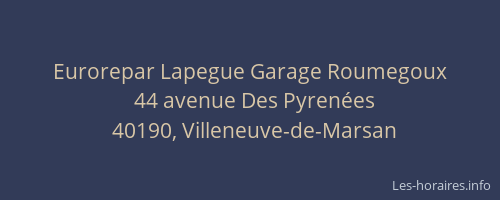 Eurorepar Lapegue Garage Roumegoux