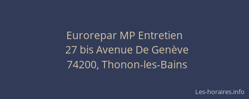 Eurorepar MP Entretien