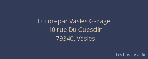 Eurorepar Vasles Garage