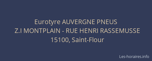 Eurotyre AUVERGNE PNEUS