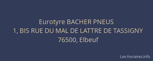 Eurotyre BACHER PNEUS