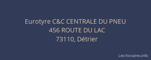 Eurotyre C&C CENTRALE DU PNEU
