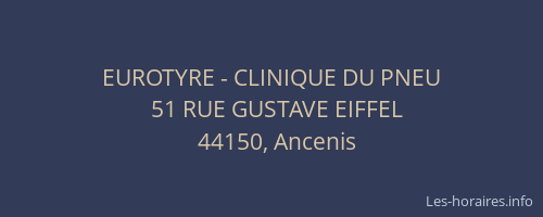 EUROTYRE - CLINIQUE DU PNEU