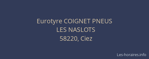 Eurotyre COIGNET PNEUS