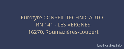 Eurotyre CONSEIL TECHNIC AUTO