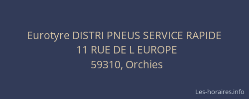Eurotyre DISTRI PNEUS SERVICE RAPIDE