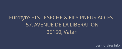 Eurotyre ETS LESECHE & FILS PNEUS ACCES