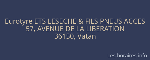 Eurotyre ETS LESECHE & FILS PNEUS ACCES