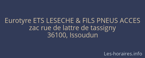 Eurotyre ETS LESECHE & FILS PNEUS ACCES