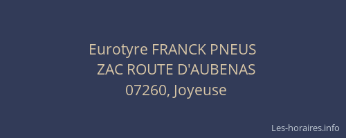 Eurotyre FRANCK PNEUS