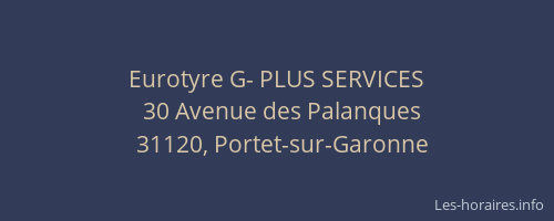 Eurotyre G- PLUS SERVICES