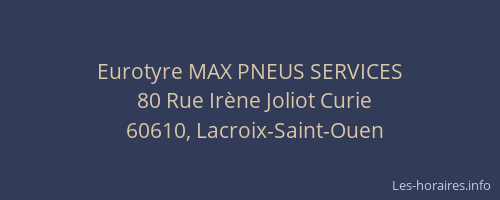 Eurotyre MAX PNEUS SERVICES