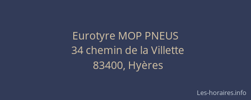 Eurotyre MOP PNEUS