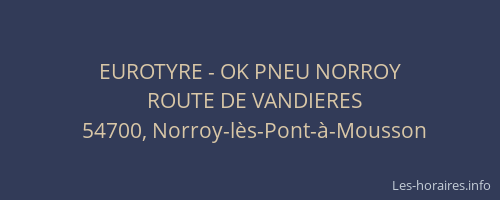 EUROTYRE - OK PNEU NORROY
