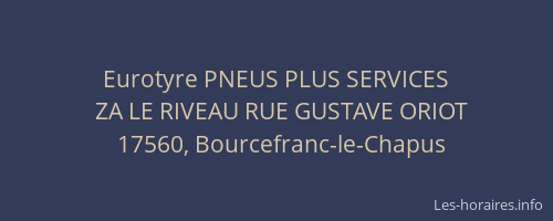 Eurotyre PNEUS PLUS SERVICES