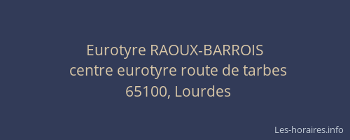 Eurotyre RAOUX-BARROIS