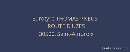 Eurotyre THOMAS PNEUS