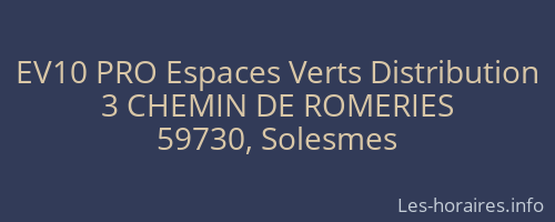 EV10 PRO Espaces Verts Distribution