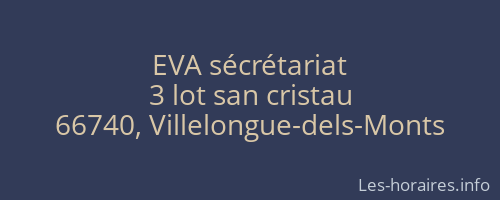 EVA sécrétariat