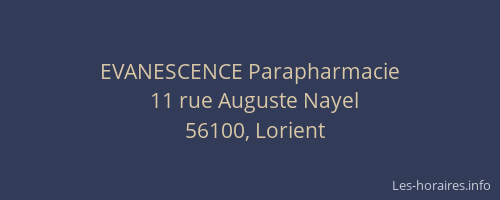 EVANESCENCE Parapharmacie