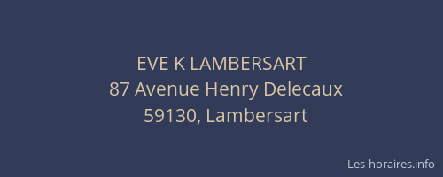 EVE K LAMBERSART