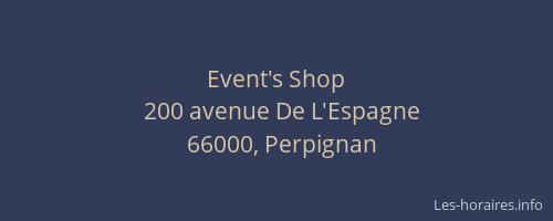 Event's Shop
