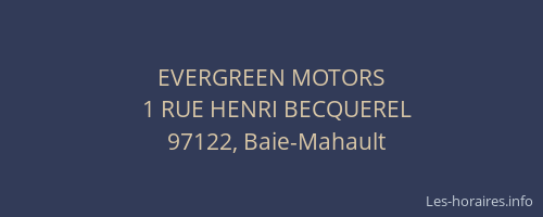 EVERGREEN MOTORS
