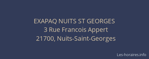 EXAPAQ NUITS ST GEORGES